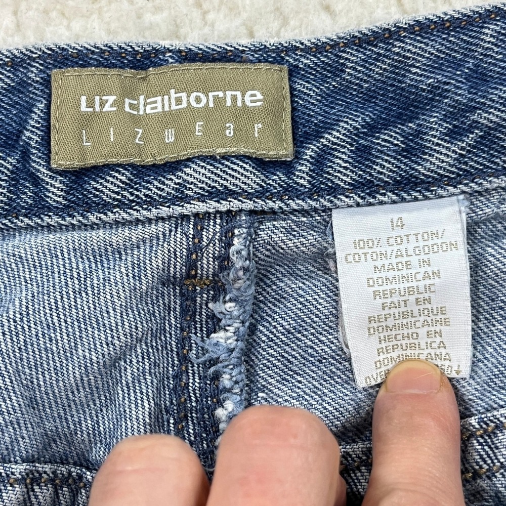 Liz Claiborne Jeans Womens 14 Blue Lizwear Vintage High Rise Tapered Leg Denim - Picture 5 of 10